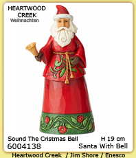    Disney Jim Shore Heartwood Creek  Weihnachtsmann mit Glocke  19cm                                               6004138                                                erhältlich im Kristallzentrum                                                                      