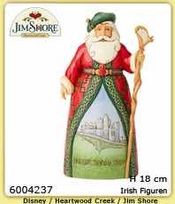      Disney Jim Shore Heartwood Creek                                               6004237  Santa mit Stab Irish Figur                                               erhältlich im Kristallzentrum                                                                      