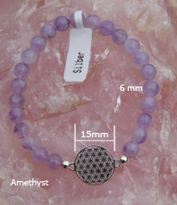  Amethyst Armband mit Blume des Lebens                                                                                                           