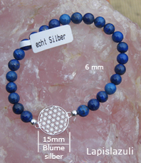    Lapis  Lazuli  Armband Blume des Lebens  