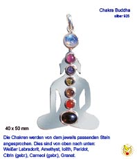  Chaka Buddha  silber Edelsteinen Halbedelsteinen 	 Chakrafarben      