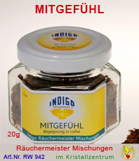         Indigo Rauchermeister              Räucherungen                           "MITGEFHL"                                                                         für Kohleräucherungen                                                                                                                                                                                                                                                    